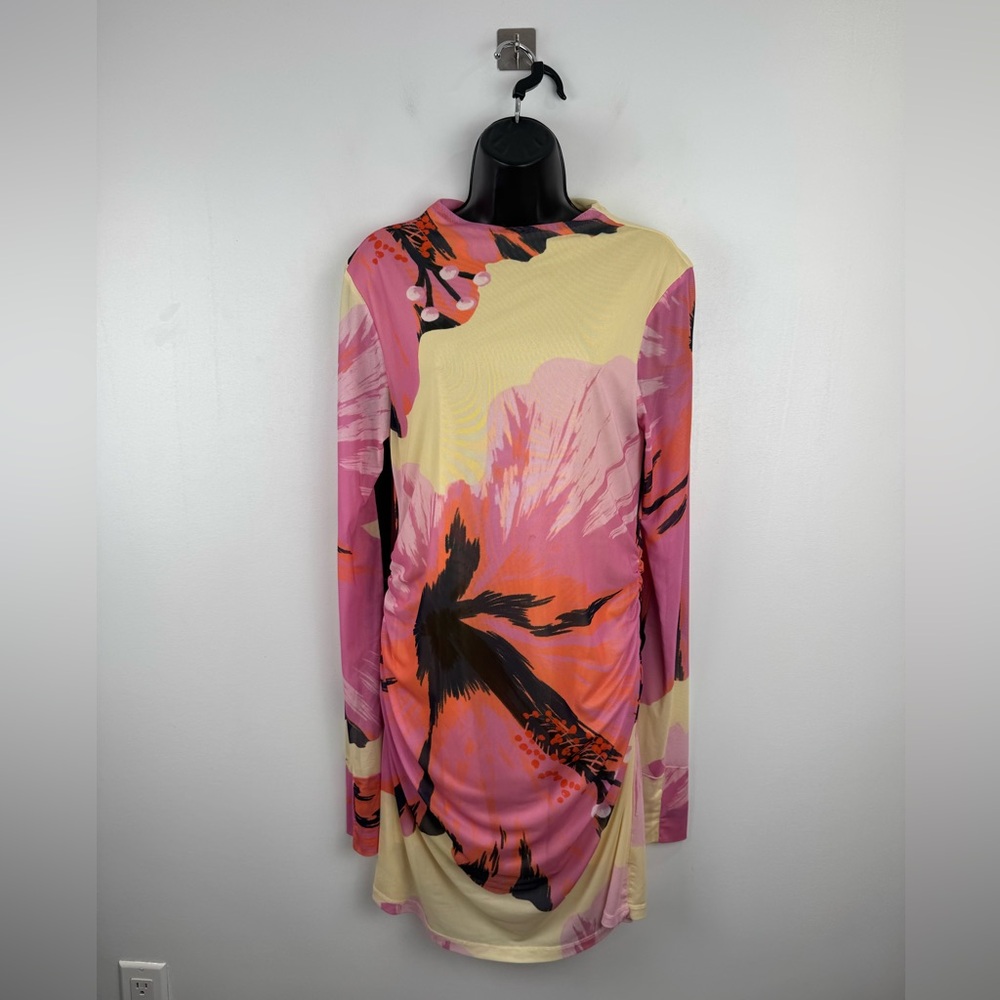 Farm Rio x Anthropologie Women Long Sleeve Mock Neck
Mesh Mini Dress Size Large